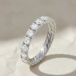 Load image into Gallery viewer, 14k Gold Round Diamond Full Eternity Pave Setting Diamond Wedding Ring, Round Diamond Stacking Ring, Statement Diamond Ring For Women Jwalin Jewels