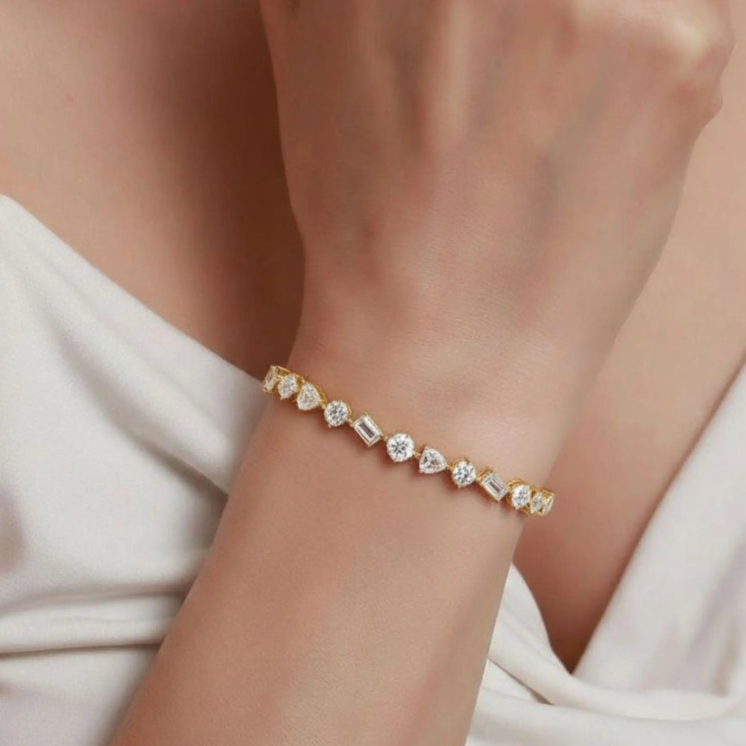 10.29TCW MIX Shape Lab Diamond Bracelet, Diamond Tennis Bracelet For Women, Made Diamond Bracelet, Gift for Mother/ Wife, Birthday Gifts Jwalin Jewels