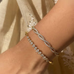 Load image into Gallery viewer, 14k Solid Gold Diamond Twist Bangle, Handmade Rope Bracelet Jwalin Jewels