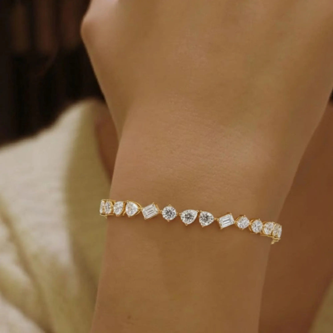 10.29TCW MIX Shape Lab Diamond Bracelet, Diamond Tennis Bracelet For Women, Made Diamond Bracelet, Gift for Mother/ Wife, Birthday Gifts Jwalin Jewels