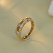 Diamond Wedding Band in 14K Gold | Pavé Diamond Anniversary Ring | Minimal Stackable Gold Band for Her