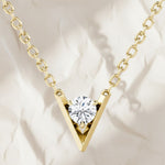Load image into Gallery viewer, Diamond Solitaire Pendant: Lab Grown 0.10ct VS1 14k Gold Prong Setting