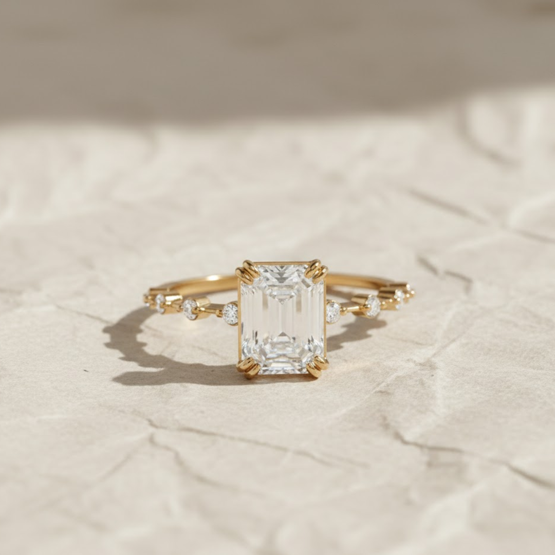 Lab Grown Diamond Emerald Cut Solitaire Ring 2.00ct F+ VS+ Gold Engagement Promise Anniversary Gift, Sustainable Luxury Diamond Ring