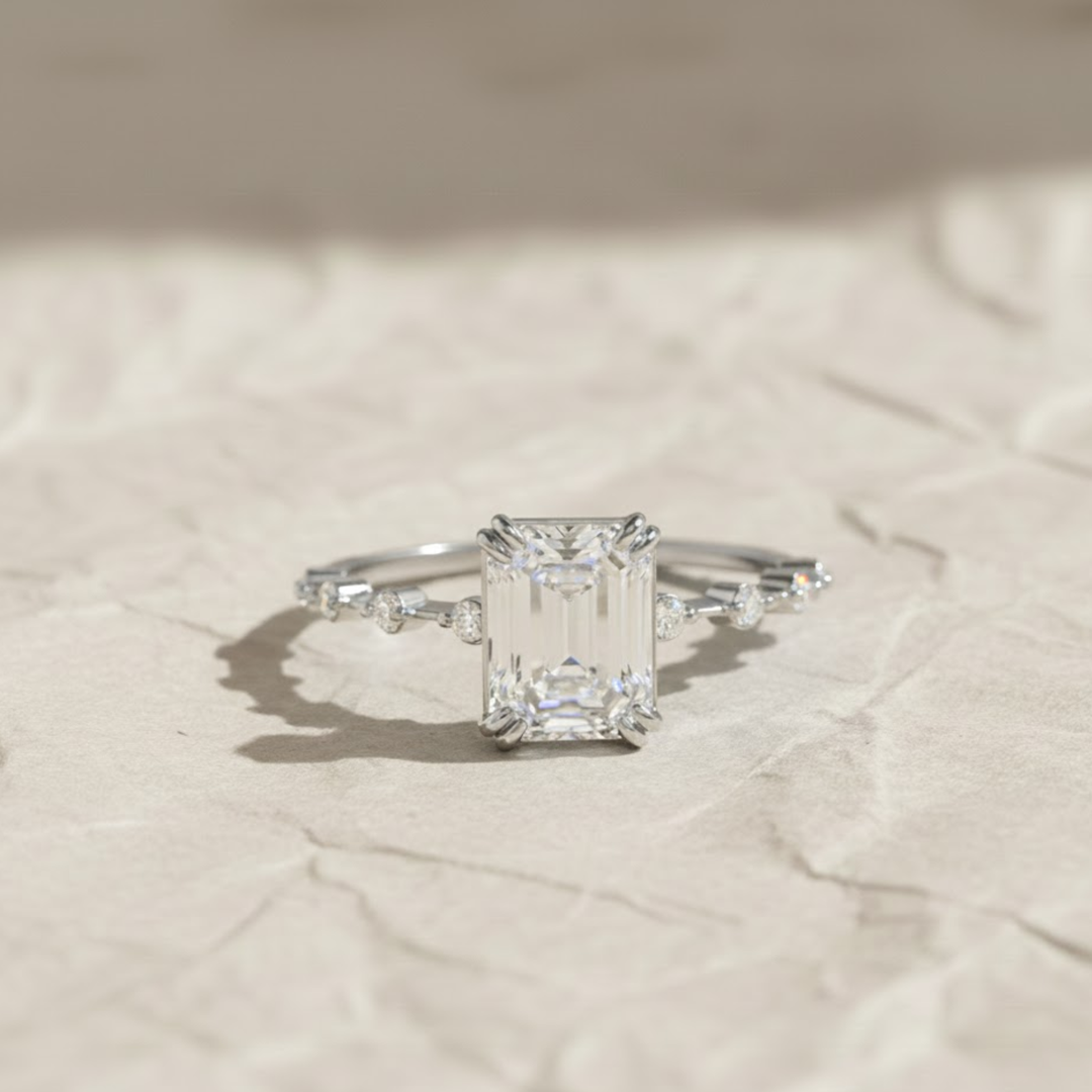 Lab Grown Diamond Emerald Cut Solitaire Ring 2.00ct F+ VS+ Gold Engagement Promise Anniversary Gift, Sustainable Luxury Diamond Ring