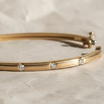 Load image into Gallery viewer, Handmade 14K Gold Lab Grown Diamond Bangle Bracelet Jwalin Jewels