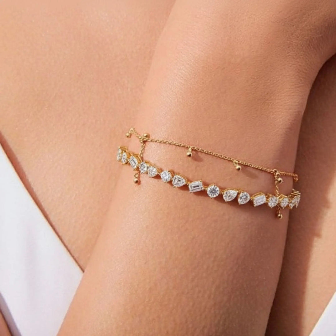 10.29TCW MIX Shape Lab Diamond Bracelet, Diamond Tennis Bracelet For Women, Made Diamond Bracelet, Gift for Mother/ Wife, Birthday Gifts Jwalin Jewels