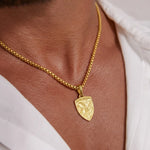 Load image into Gallery viewer, St Michael Amulet in 14K Solid Gold, Symbolic Talisman Jewelry, Spiritual Pendant, Heritage Inspired Keepsake. Jwalin Jewels