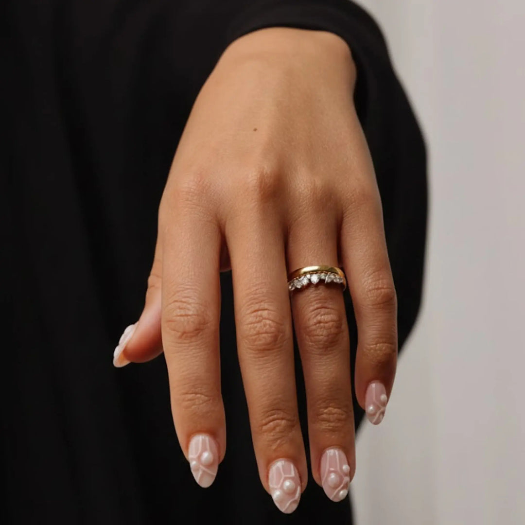 14k Gold Lab Grown Diamond Ring, Shared Prong Wedding Band Jwalin Jewels