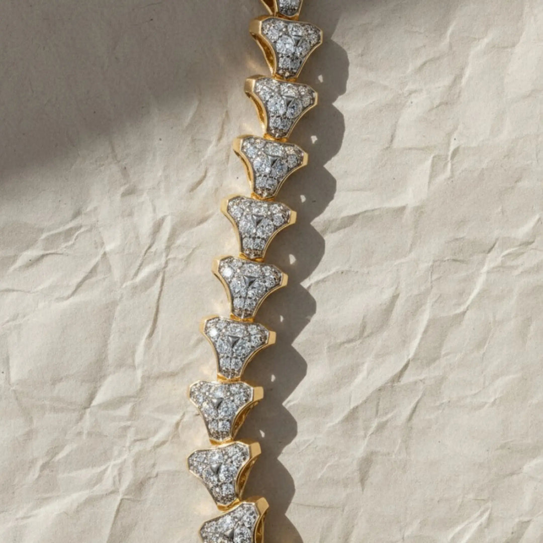 Solid gold pave bracelet for men, 4.90 CT lab-grown round diamond,anniversary gift,designer statement jewelry,white/yellow/rose gold options Jwalin Jewels