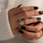 Load image into Gallery viewer, 2 Carat Baguette Lab Grown Diamond Ring in 14k Yellow Gold: Minimalist Diamond Engagement Ring