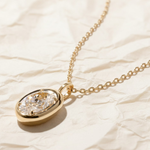 Load image into Gallery viewer, 3 Ct Lab Grown Oval Diamond Pendant, 14k Yellow Gold Bezel Necklace