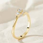 Diamond Wrap Ring, Prong Set Diamond Open Ring, Minimal Wrap Ring for Women, Gift for Her, Anniversary Ring, Stacking ring