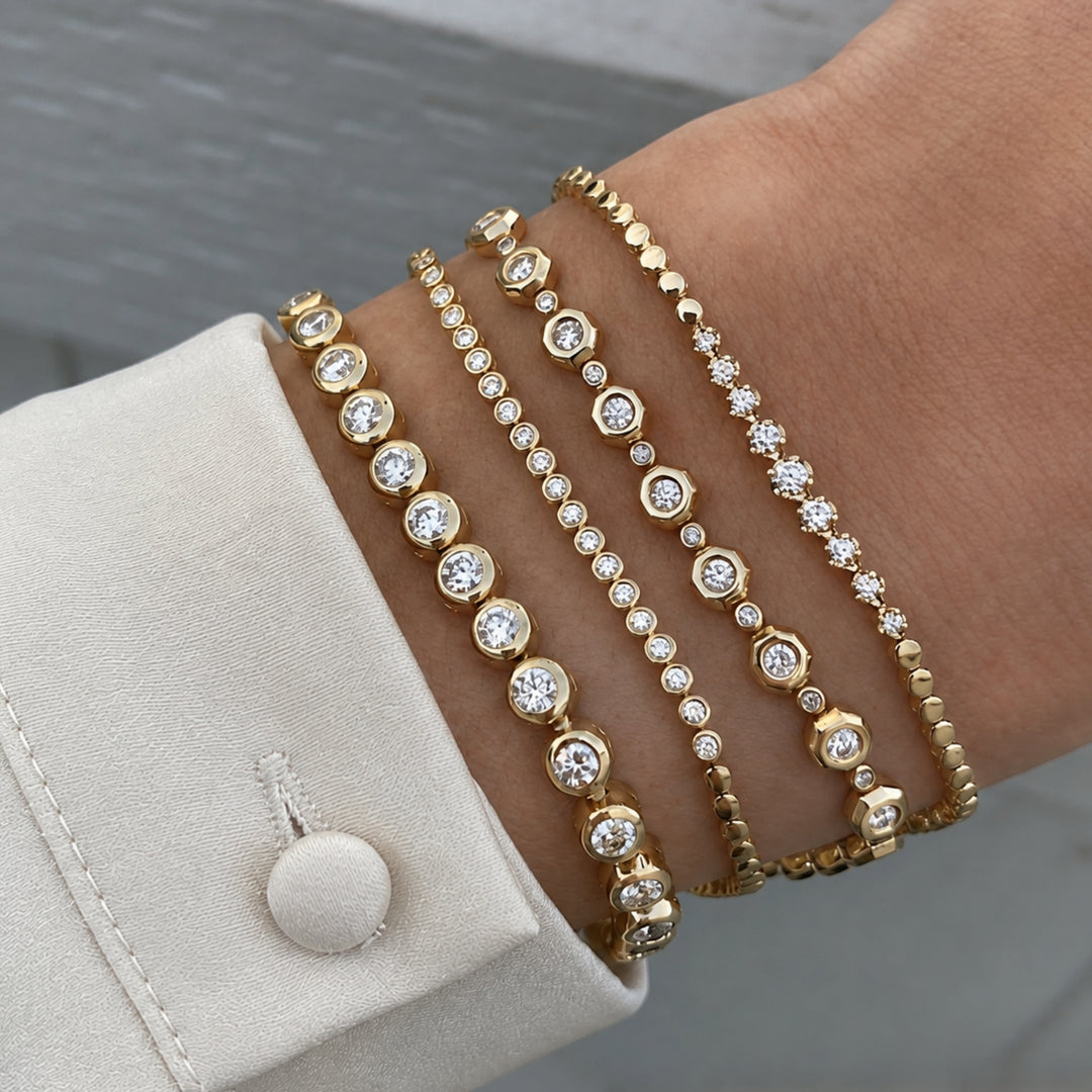 1.45 Carat Natural Diamond Honey Comb Tennis Bracelet