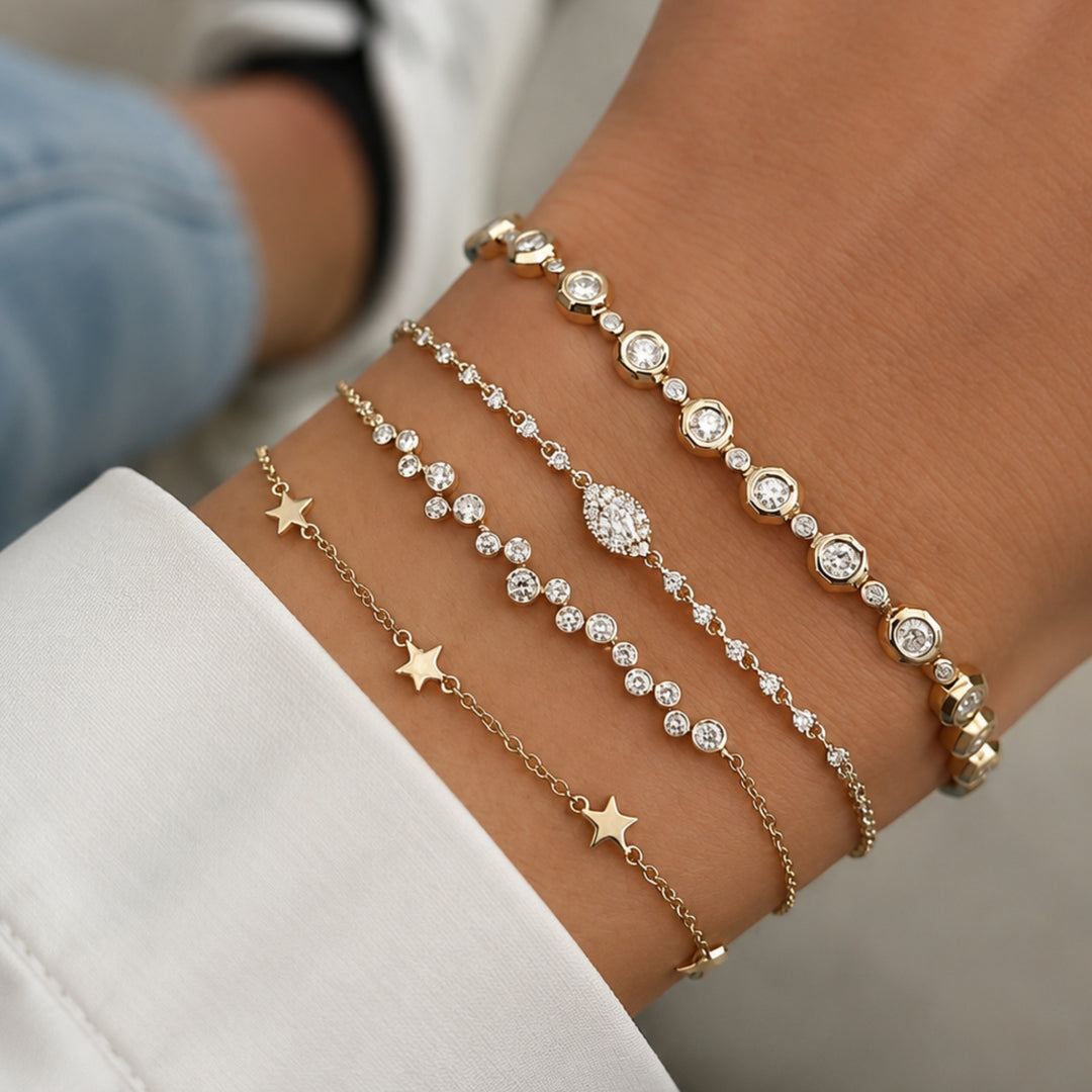 1.45 Carat Natural Diamond Honey Comb Tennis Bracelet