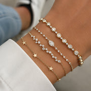 1.45 CT Natural Diamond Honeycomb Tennis Bracelet | 14K Solid Gold