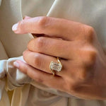 Load image into Gallery viewer, Lab Grown Emerald Cut Diamond Ring, 2.00ct F+ VS+ Certified Bezel Set Gold Band,Romantic Anniversary Gift for Wife, Modern Women's Gold Ring