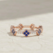 Sapphire Ring / 14k Full Eternity Sapphire and Diamond Ring / Stacking Ring / Sapphire Stackable Ring / September Birthstone Birthday Gift Jwalin Jewels