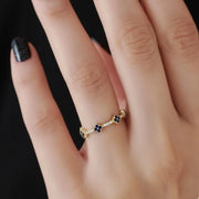 Sapphire Ring / 14k Full Eternity Sapphire and Diamond Ring / Stacking Ring / Sapphire Stackable Ring / September Birthstone Birthday Gift Jwalin Jewels