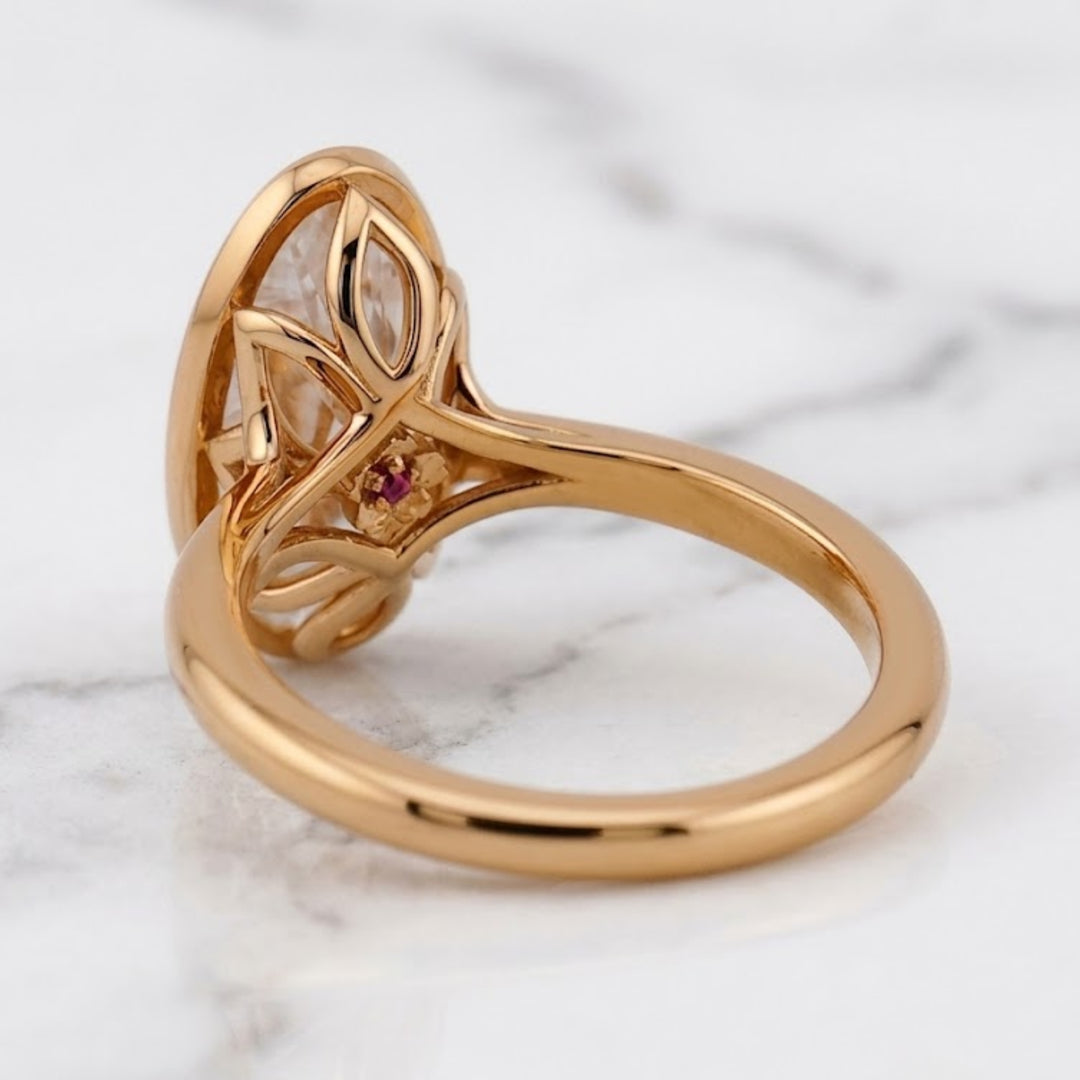 1.52ct Oval Bezel Ring With Hidden Ruby Surprise