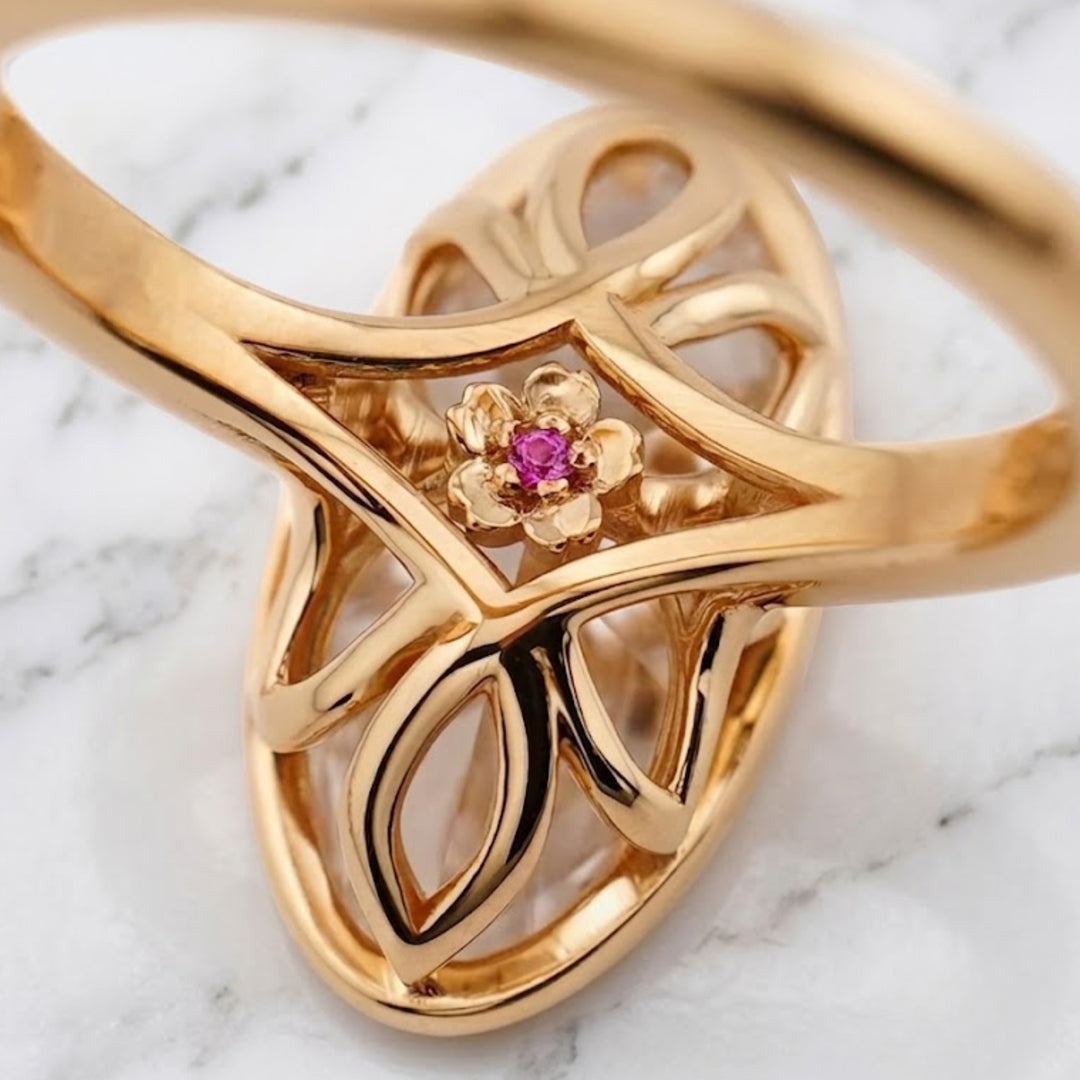 1.52ct Oval Bezel Ring With Hidden Ruby Surprise