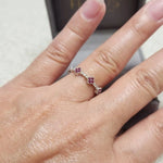 Load image into Gallery viewer, Clover Ring / Full Eternity Ruby and Diamond Ring in 14k Gold / Stacking Ring / Ruby Stackable Ring / July Birthstone Jwalin Jewels