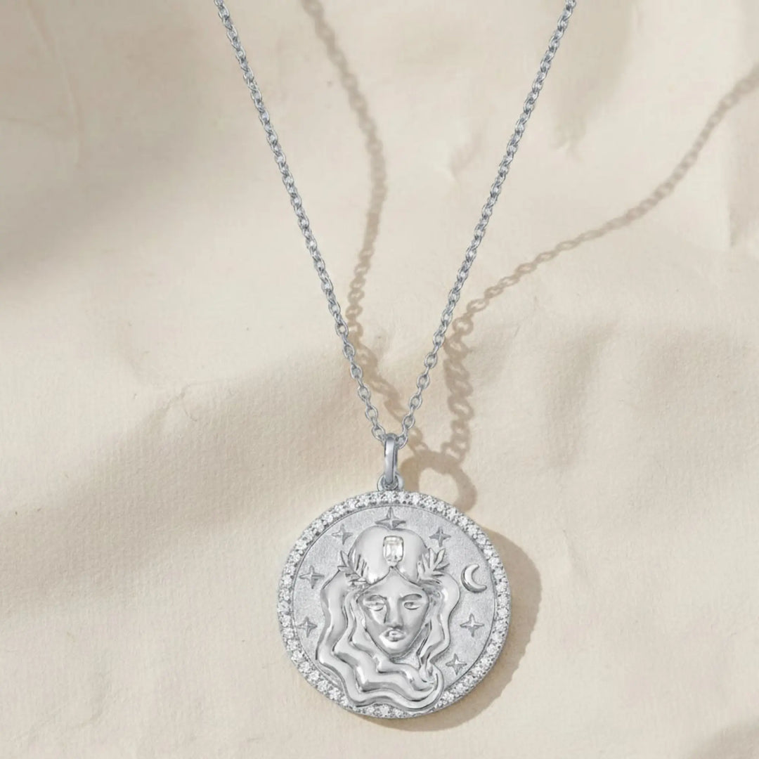 14K Solid Gold Virgo Necklace: Handmade Zodiac Charm Jwalin Jewels