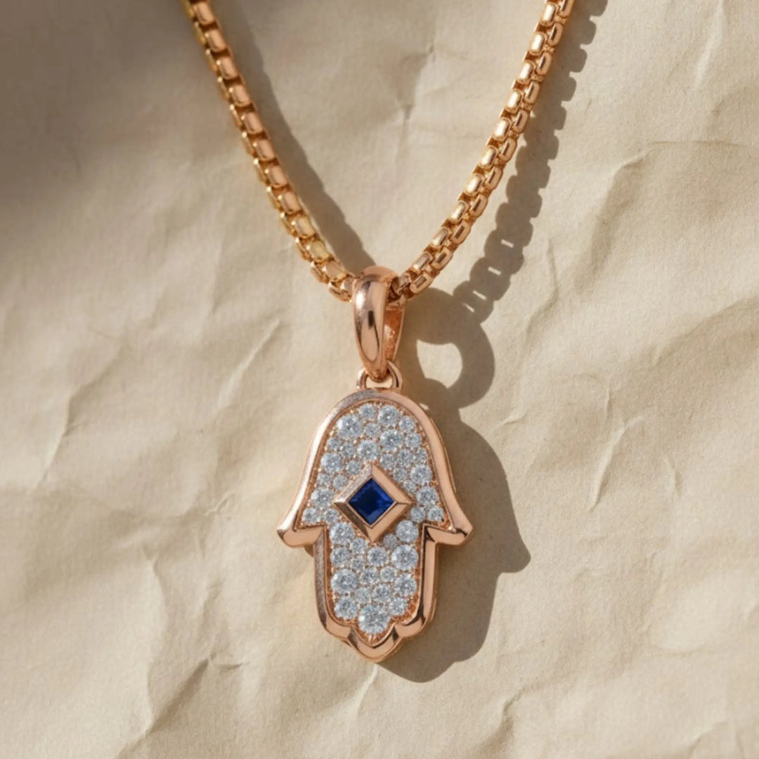 14K Gold Lab Grown Diamond Hamsa Pendant • Pave Hand Charm • Protective Amulet Necklace Charm Jwalin Jewels