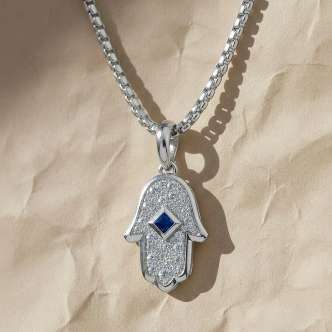 14K Gold Lab Grown Diamond Hamsa Pendant • Pave Hand Charm • Protective Amulet Necklace Charm Jwalin Jewels