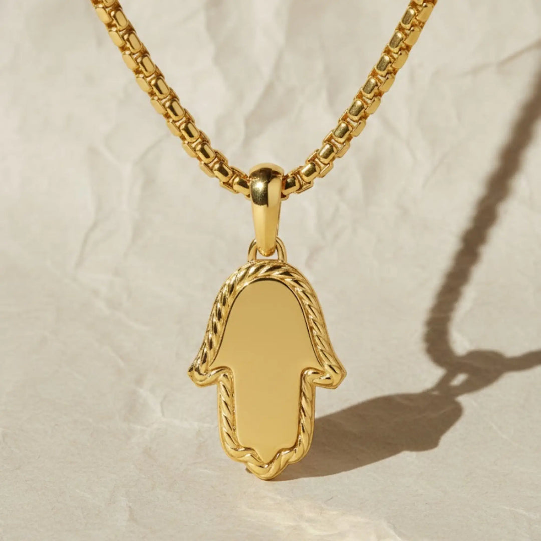 14K Gold Lab Grown Diamond Hamsa Pendant • Pave Hand Charm • Protective Amulet Necklace Charm Jwalin Jewels
