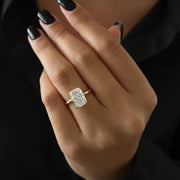 3 Carat Lab Diamond Ring / 3 CT Elongated Cushion Diamond / Elongated Cushion Cut Engagement Ring / 14k Yellow Gold / Thin Engagement Ring