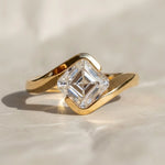Load image into Gallery viewer, Asscher Cut Lab Grown Diamond Solitaire Engagement Ring, Bypass Bezel Set Asscher Diamond Ring, IGI Certified Diamond Ring, Anniversary Gift Jwalin Jewels
