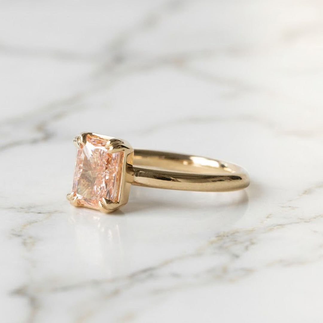 1.51 CT Pink Radiant Double Prong Ring, Pink Radiant Lab Grown Diamond Ring, Radiant Solitaire Ring For Women, Proposal Ring, Wedding Gift