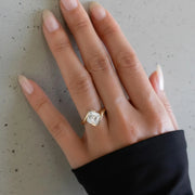 Asscher Cut Lab Grown Diamond Solitaire Engagement Ring, Bypass Bezel Set Asscher Diamond Ring, IGI Certified Diamond Ring, Anniversary Gift Jwalin Jewels
