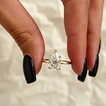 Load image into Gallery viewer, 2 Carat Pear Cut Lab Grown Diamond Ring / Pear Shaped Engagement Ring / 2 CT Solitaire Ring / Minimalist Ring / 14K Gold Thin Dainty Ring