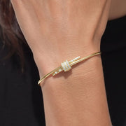 14K Solid Gold Bangle Bracelet for Women, Round Cut Diamond Bracelet Bangle, Gold Latch Bracelet, Diamond Bangle Bracelet, Gift For Her Jwalin Jewels