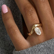 Diamond Engagement Ring 3mm Domed Setting, 14K Solid Gold Customizable Antique Cut, Certified Jewelry, IGI Certified, Gift Her