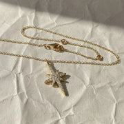 North Star Diamond Necklace in Solid Gold | Celestial Starburst Pendant | Lab Grown Diamond Pave Necklace | Minimal Dainty Gift for Her Jwalin Jewels