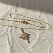 North Star Diamond Necklace in Solid Gold | Celestial Starburst Pendant | Lab Grown Diamond Pave Necklace | Minimal Dainty Gift for Her Jwalin Jewels