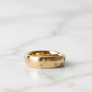 Unique Design Diamond Wave Wedding Band, 14K Solid Gold Stackable Wedding Ring Celestial Promise Rings for Women Anniversary Gift for Her