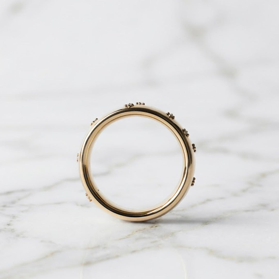 Unique Design Diamond Wave Wedding Band, 14K Solid Gold Stackable Wedding Ring Celestial Promise Rings for Women Anniversary Gift for Her