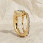 Load image into Gallery viewer, Lab Grown 2.00 CT Round Diamond Engagement Ring, 14K Gold Bezel Set, Pave Band