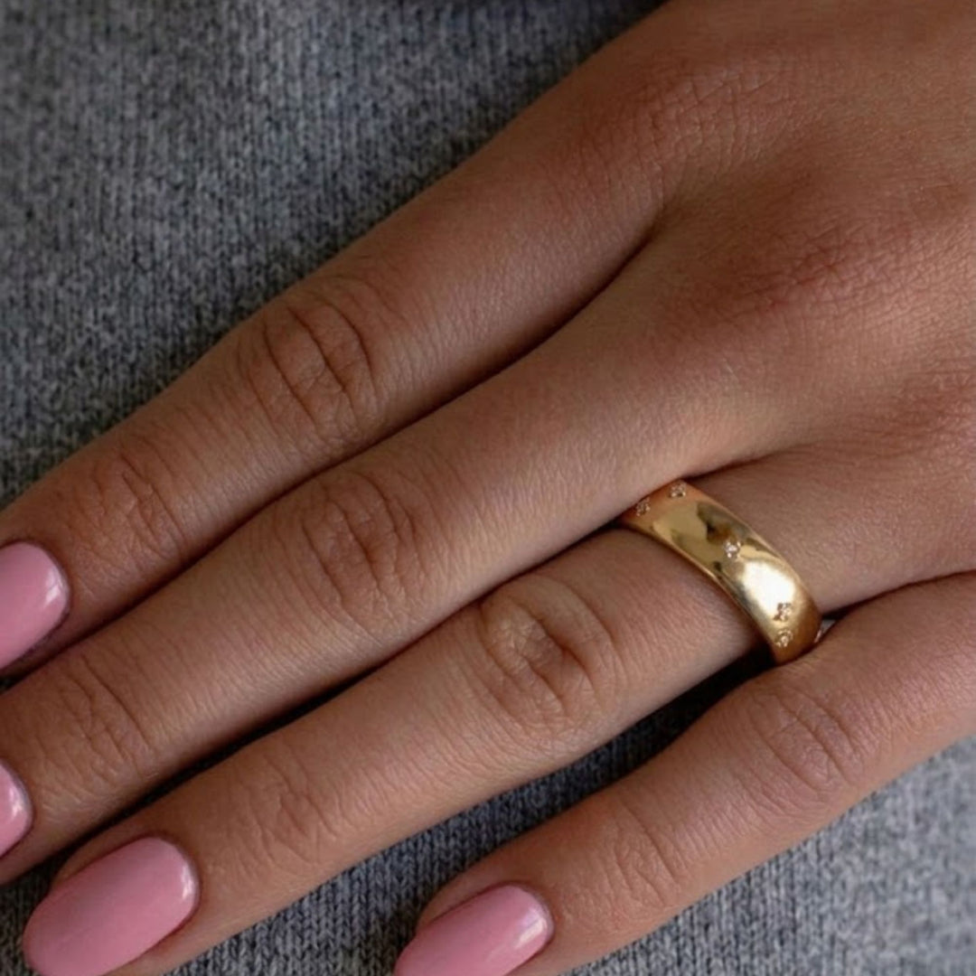 Unique Design Diamond Wave Wedding Band, 14K Solid Gold Stackable Wedding Ring Celestial Promise Rings for Women Anniversary Gift for Her