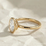 Load image into Gallery viewer, Bezel Ring for Women, Lab Grown Diamond, 14K Gold, Anniversary, Engagement, Wedding, Oval Cut Jwalin Jewels