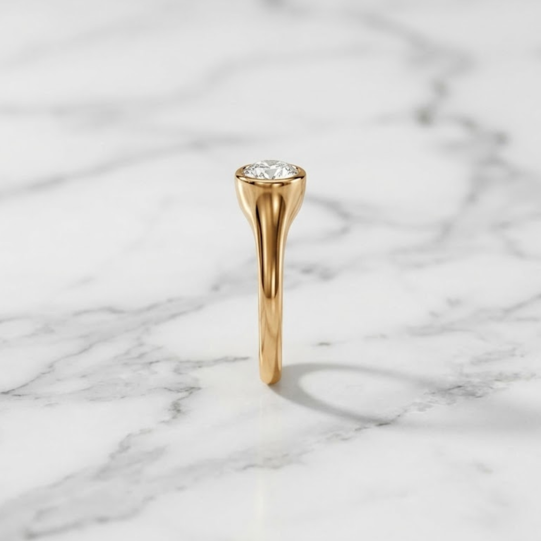 14K Solid Gold 2.00 CT Moval Cut Lab Grown Diamond Ring