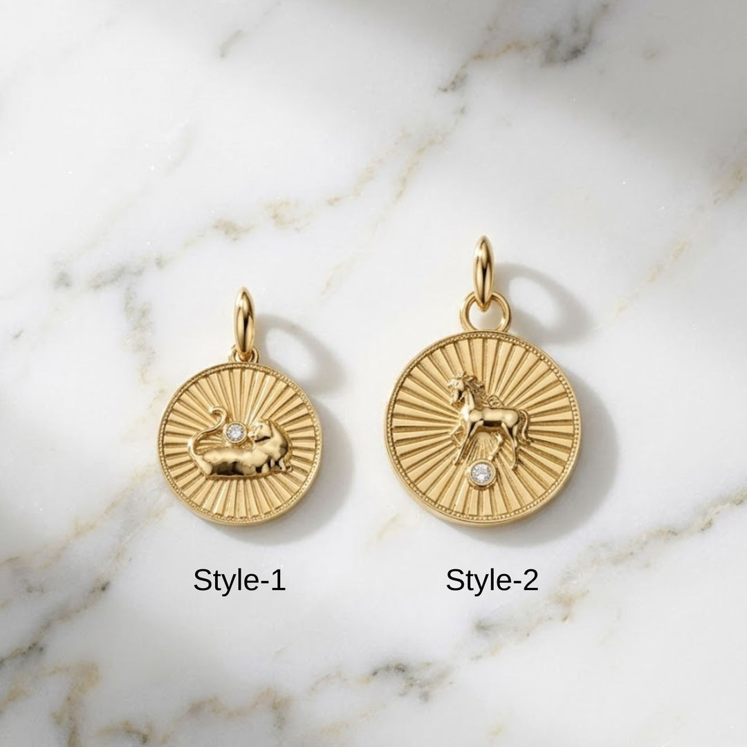 14K Solid Gold Necklace Coin Necklaces, Yellow Gold Chic Necklace, Ancient Rome Inspired Jewelry, Helios Celestial Medallion Charm, Gift Her