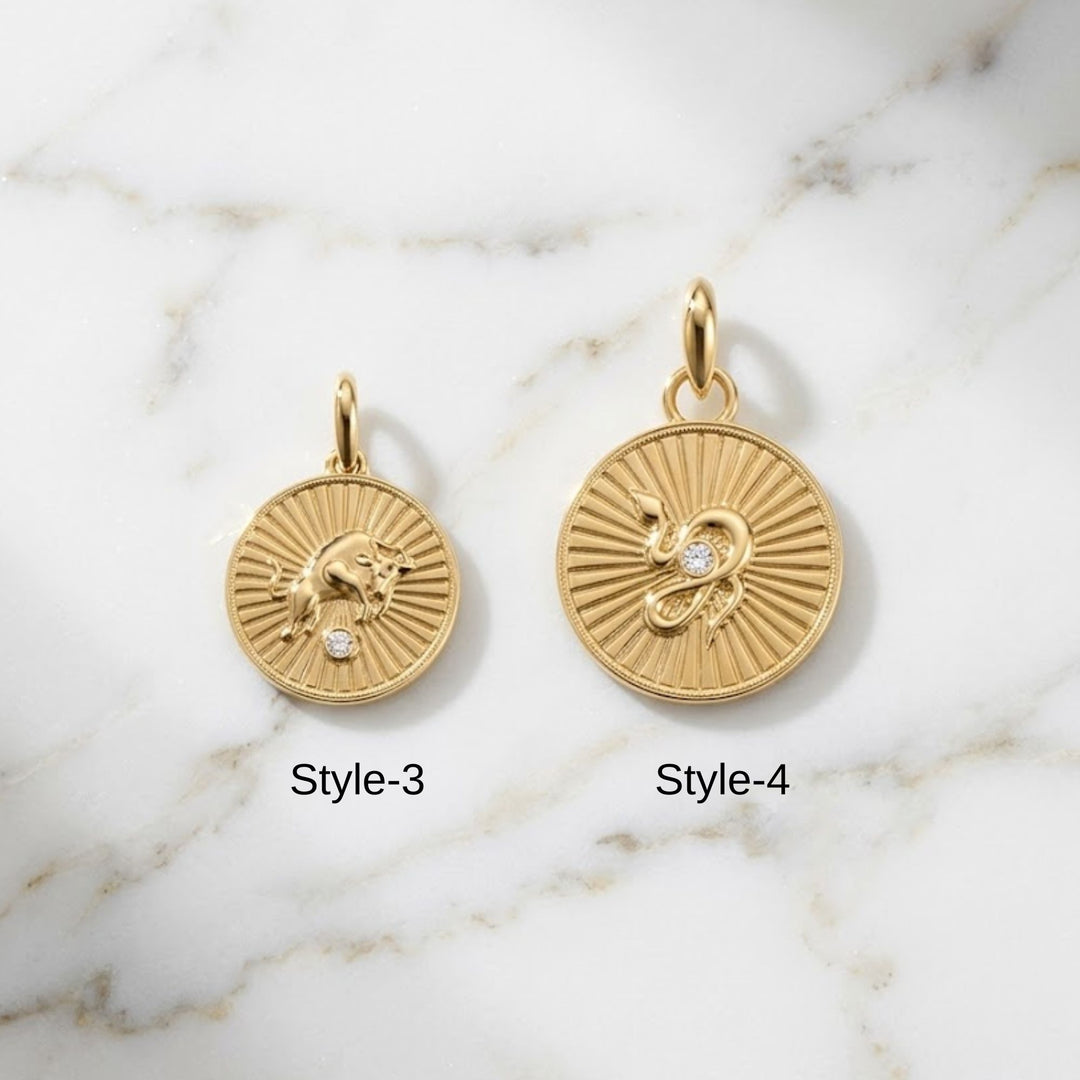 14K Solid Gold Necklace Coin Necklaces, Yellow Gold Chic Necklace, Ancient Rome Inspired Jewelry, Helios Celestial Medallion Charm, Gift Her