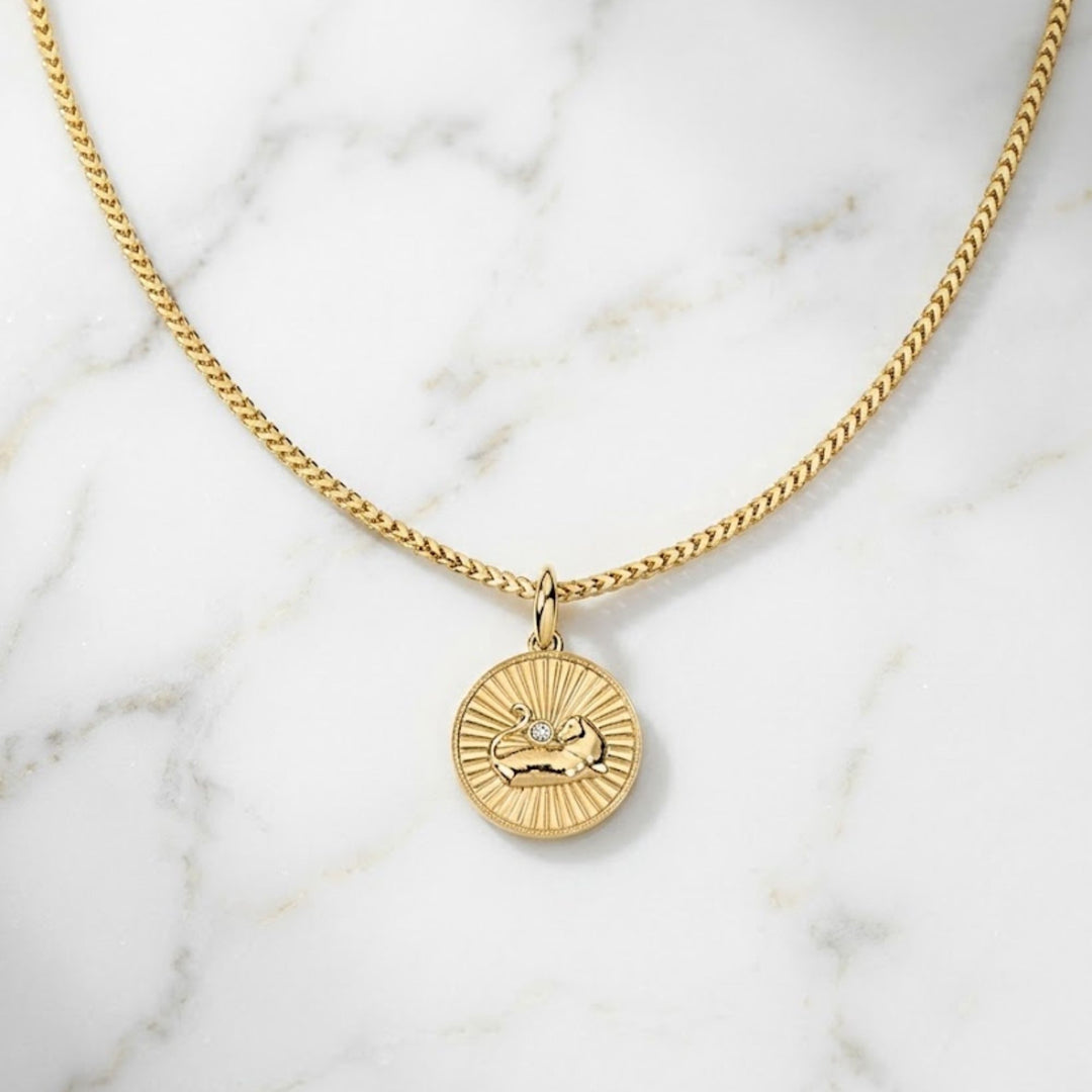 14K Solid Gold Necklace Coin Necklaces, Yellow Gold Chic Necklace, Ancient Rome Inspired Jewelry, Helios Celestial Medallion Charm, Gift Her