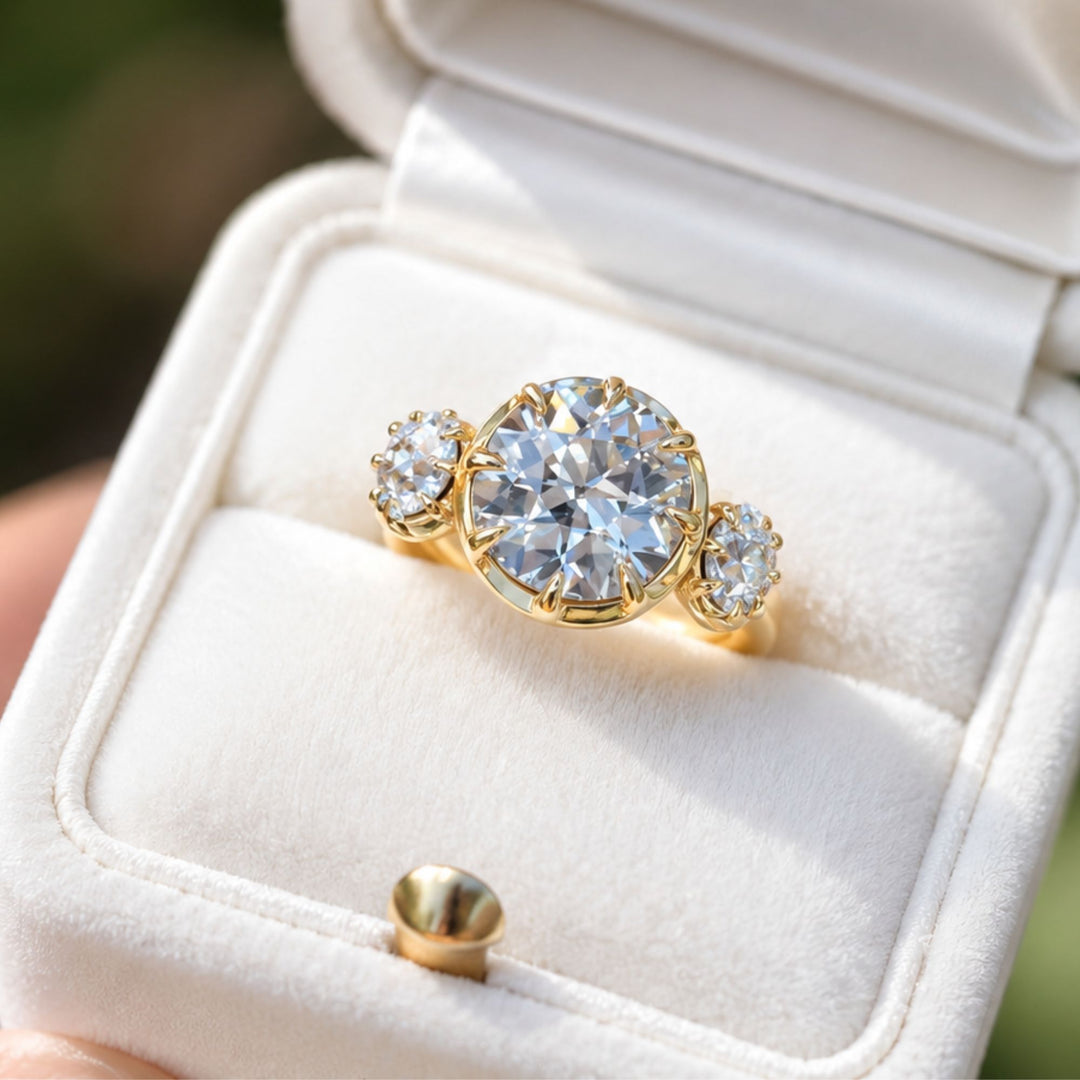 4 CT old European cut lab grown diamond Engagement Ring, IGI Certified Ring, Timeless Vintage Elegance, Solitaire Classic Ring Gift For Her