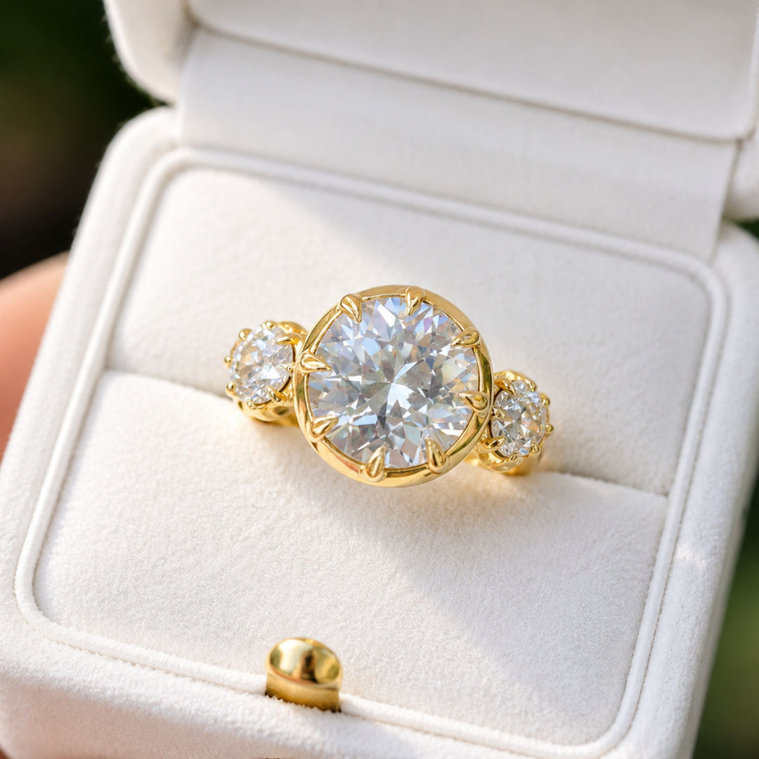 4 CT old European cut lab grown diamond Engagement Ring, IGI Certified Ring, Timeless Vintage Elegance, Solitaire Classic Ring Gift For Her
