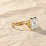 Load image into Gallery viewer, Bezel Set Asscher Cut 3ct Lab Grown Diamond Engagement Ring